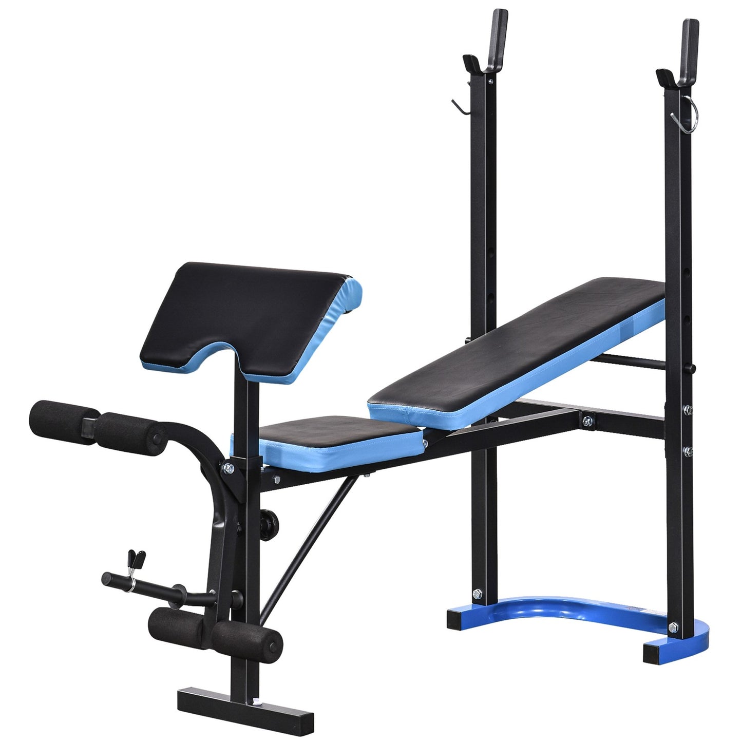 Adjustable Weight Bench with Leg Developer Barbell Rack for Home Gym Fitness