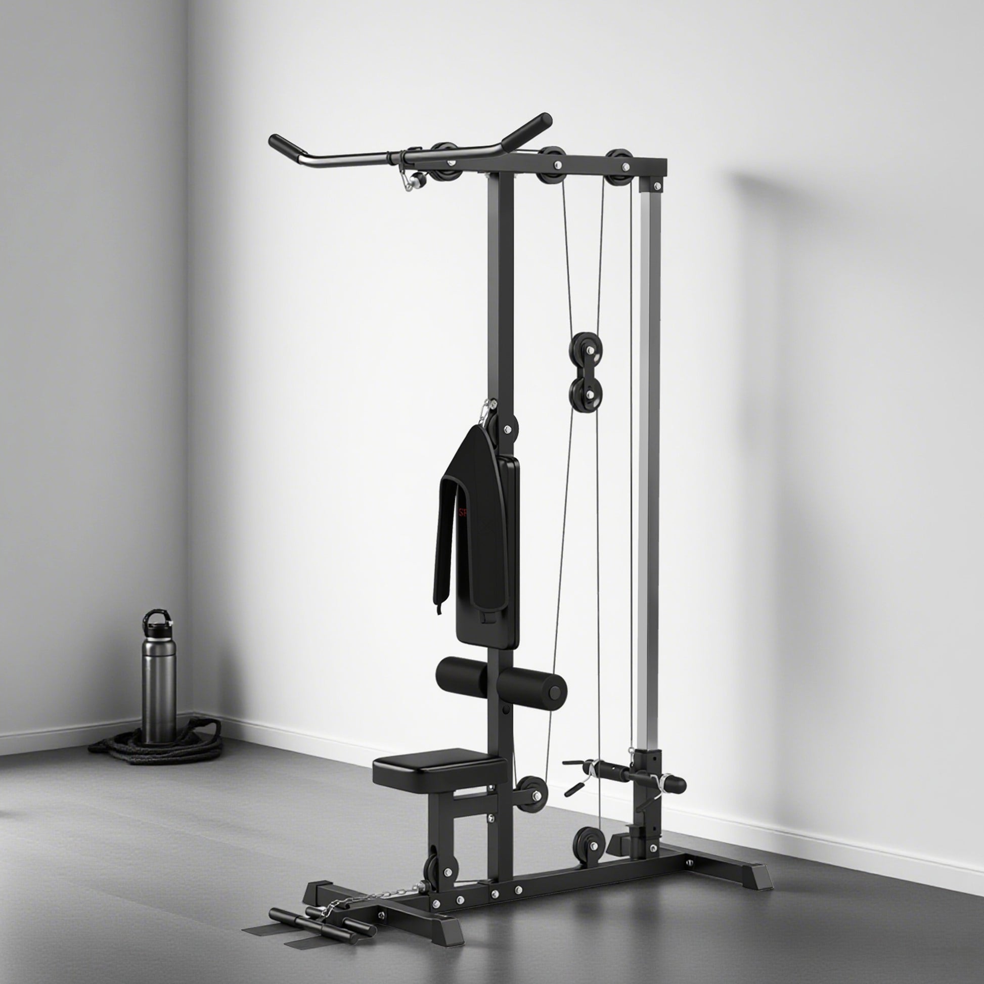 Pull up Bar Stand Power Cage with Adjustable Seat, Home Gym