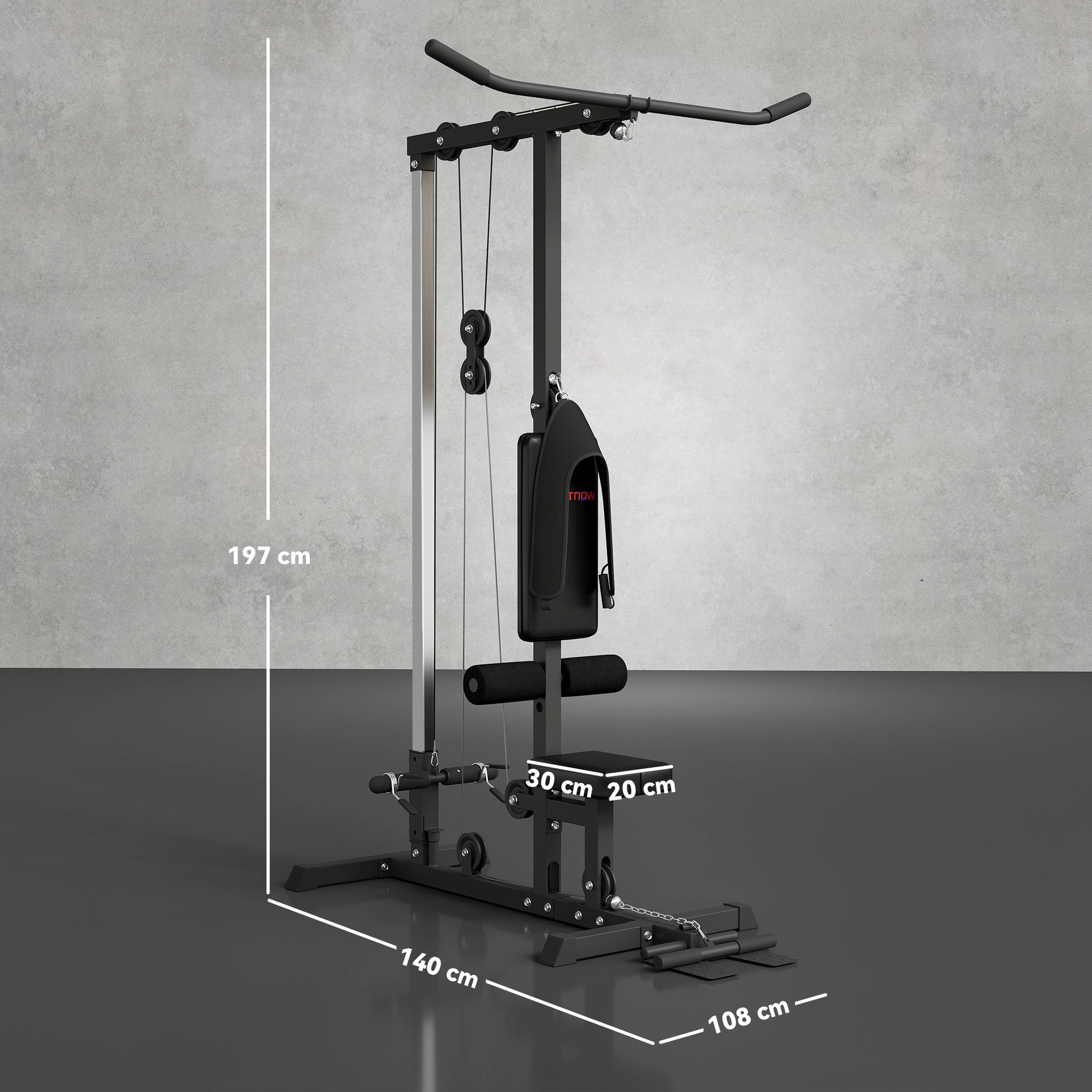 Pull up Bar Stand Power Cage with Adjustable Seat, Home Gym